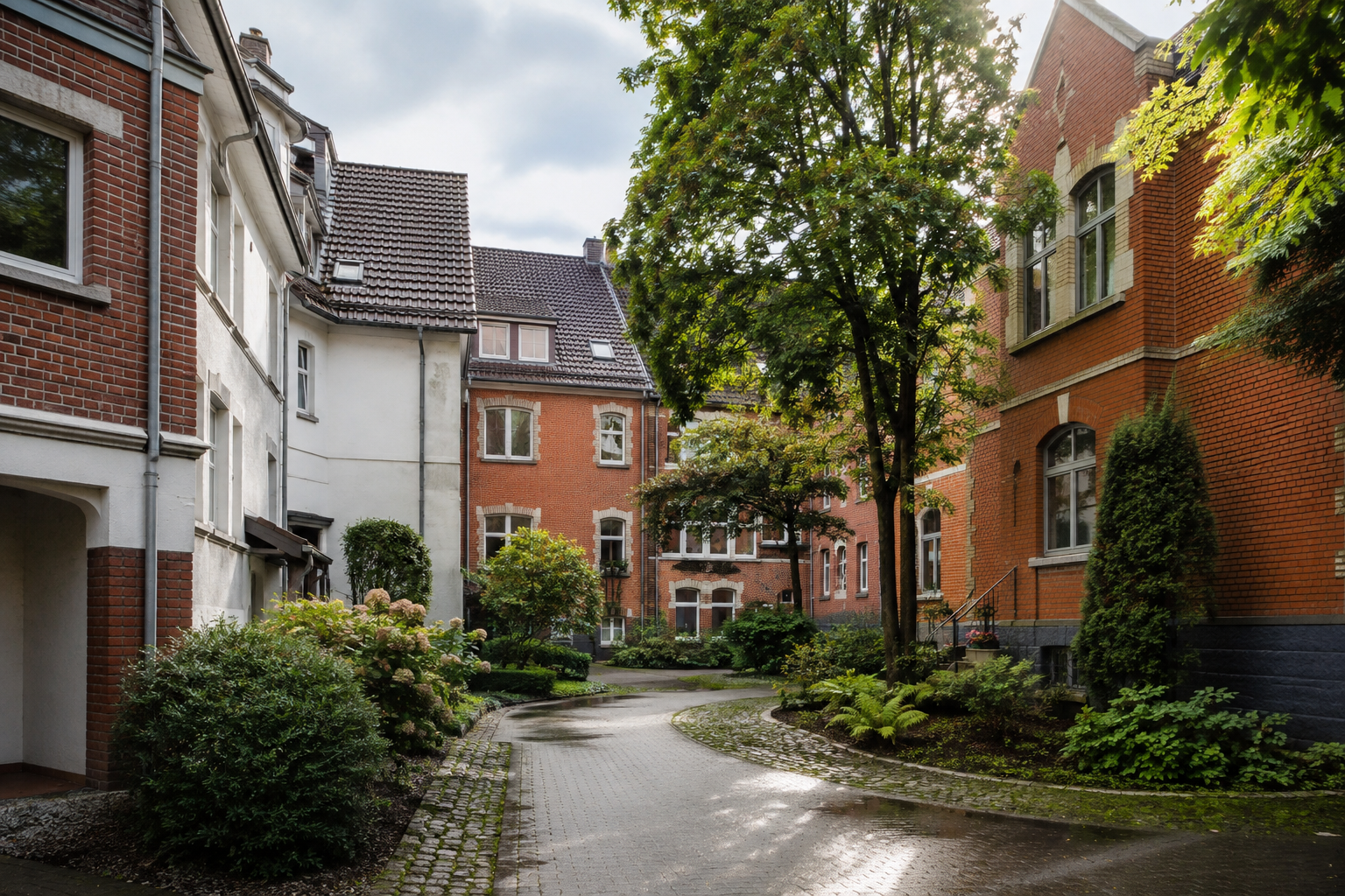 Ruhige, grüne Bochumer Wohnstraße mit gepflegten Häusern
